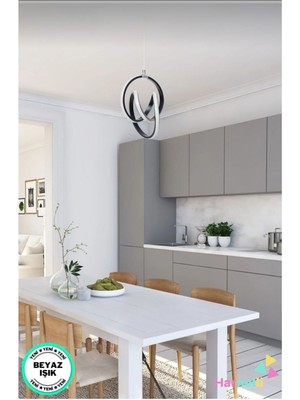 Woodhub Mutfak Oda Hol Antre Beyaz Işık Modern Ledli Avize