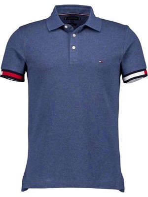 Tommy Hilfiger Erkek Mavi Polo Yaka T-Shirt