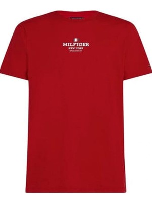 Tommy Hilfiger Logolu Erkek Kırmızı T-Shirt