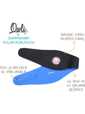 Owli Swimwarm Kulak Koruyucu Siyah Çocuk