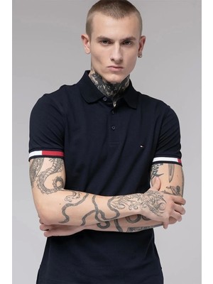 Tommy Hilfiger Erkek Lacivert Polo Yaka T-Shirt