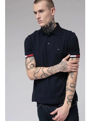 Tommy Hilfiger Erkek Lacivert Polo Yaka T-Shirt