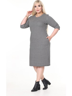 Çift Cepli Kışlık Büyük Beden Esnek Elbise 24C-2622