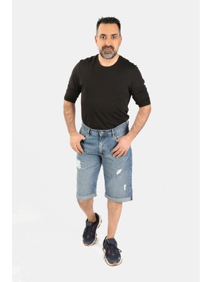 Balins Erkek Yırtıklı Kapri Mavi