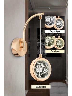 Istanbul Avize Dünya Tekli Gold Ledli Modern Lüx Aplik