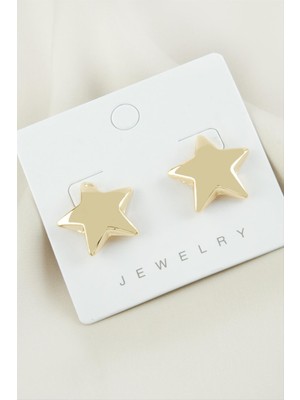 Bijuteri Net Yıldız Trend Metal Küpe