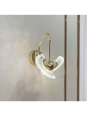 Modern Luxury Tasarım LED Aplik Gold Sarı Kristalize Ledli Aplik