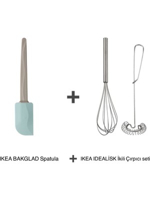 Bakglad Spatula ve Idealisk Ikili Çelik Çırpıcı-Köpürtücü Seti