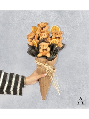 ATÖLYE247 Peluş Kahverengi Ayıcık Buketi