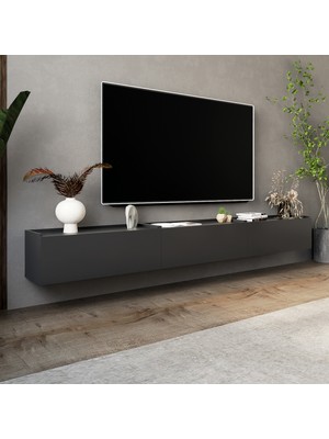 Lifedeco Tv Sehpa Ünitesi Antrasit Kapaklı Duvara Monte LD-1002-M2M2M2FA90