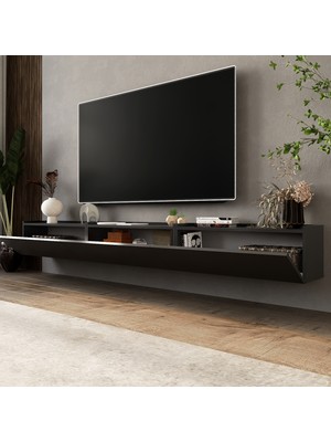 Lifedeco Tv Sehpa Ünitesi Antrasit Kapaklı Duvara Monte LD-1002-M2M2M2FA90