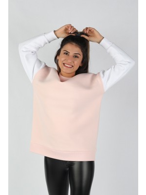 Balins Kadın Kolları Renkli Sweatshirt Pembe