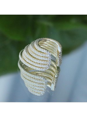 Necati Gün Ear Cuff Zirkon Taşlı Gold Kaplama Gümüş Kıkırdak Küpe