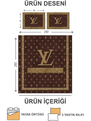 Doruklar Home Collection Kapitoneli Pamuk Dolgulu Kadife Kumaş Modern Desenli Premium Kalite Yatak Örtüsü Seti