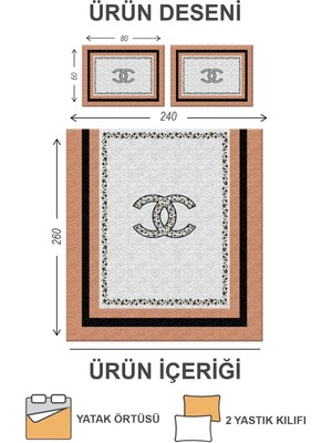 Doruklar Home Collection Kapitoneli Pamuk Dolgulu Kadife Kumaş Minimal Desenli Premium Kalite Çift Kişilik Yatak Örtüsü Seti