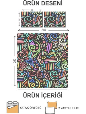 Doruklar Home Collection Kapitoneli Pamuk Dolgulu Kadife Kumaş Modern Desenli Premium Kalite Yatak Örtüsü Seti