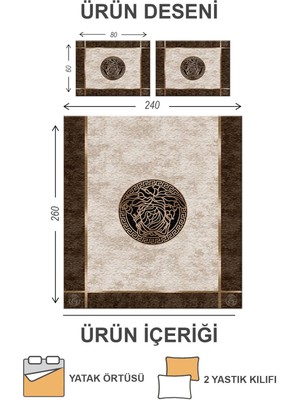 Doruklar Home Collection Kapitoneli Pamuk Dolgulu Kadife Kumaş Modern Desenli Premium Kalite Yatak Örtüsü Seti