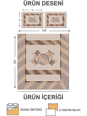 Doruklar Home Collection Kapitoneli Pamuk Dolgulu Kadife Kumaş Modern Desenli Premium Kalite Yatak Örtüsü Seti