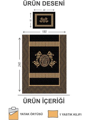 Doruklar Home Collection Kapitoneli Pamuk Dolgulu Kadife Kumaş Modern Desenli Premium Kalite Yatak Örtüsü Seti