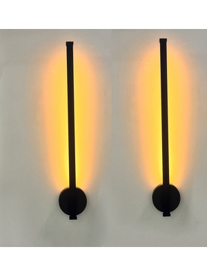 Woodhub Zümrüt 50 cm  Siyah Günışığı Ledli Pilli Aplik - 2 Adet Fiyatıdır - Pil Dahildir