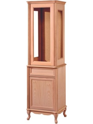 Ms - Güm 103 / Lükens Vitrin Cilasız Ham Ahşap