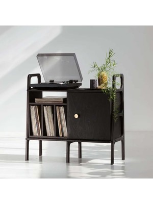 Woodesk Black Masif Ahşap, 100 x 90, Dolap ve Pikap Standı, Siyah Renk, CPT4689-100