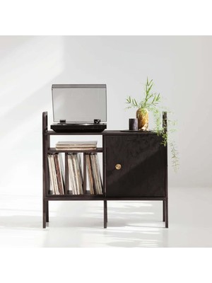 Woodesk Black Masif Ahşap, 100 x 90, Dolap ve Pikap Standı, Siyah Renk, CPT4689-100