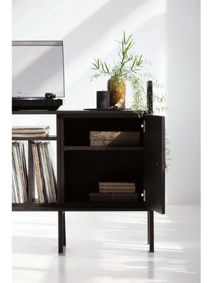 Woodesk Black Masif Ahşap, 100 x 90, Dolap ve Pikap Standı, Siyah Renk, CPT4689-100