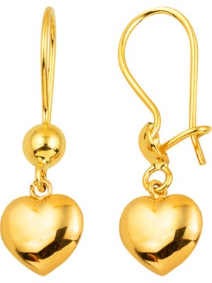 Bilezikci Kalp Sallantılı 22 Ayar Altın Küpe