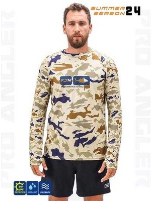 Fujin Pro Angler S24 T-Shirt Narural Camo Large (L)