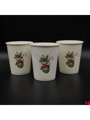 M Cup Yılbaşı Temalı Karton Bardak 50 Adet - Noel Neşesi