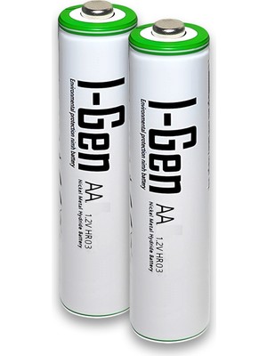 I-Gen Batteries I-Gen B154 2 Adet AA 1100 mAh Şarjlı Kalem Pil 1.2V Ni-MH Solar Aydınlatma Uyumlu 

