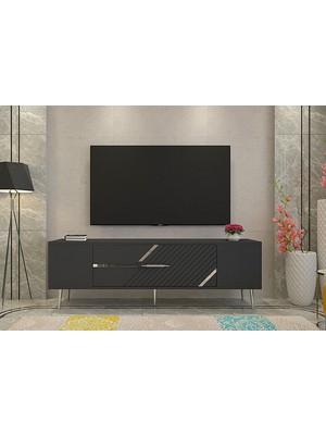 Demonte Decor DEKOLP5DD Tv Sehpası Antrasit-Gümüş