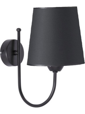 Modern Siyah Kumaşlı Abajur Aplik