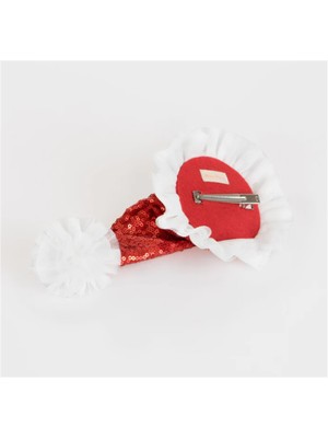 Meri Meri - Sequin Santa Hat Hair Clip - Noel Baba Şapkası Toka