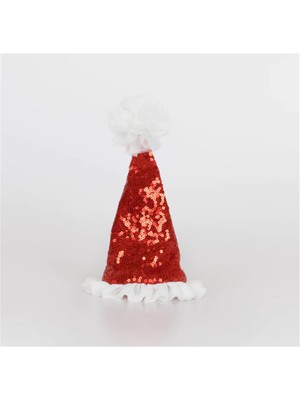 Meri Meri - Sequin Santa Hat Hair Clip - Noel Baba Şapkası Toka