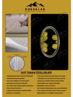 Kaymaz Taban Makinada Yıkanabilir Dijital Baskı Batman Desenli Genç ve Çocuk Odası Halısı Dot Taban Halı