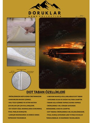 Doruklar Home Collection Kaymaz Taban Makinada Yıkanabilir Dijital Baskı Sauron Desenli Genç ve Çocuk Odası Halısı