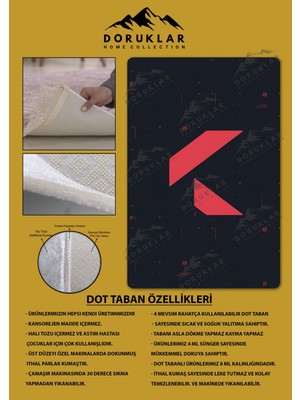 Doruklar Home Collection Kaymaz Taban Makinada Yıkanabilir Dijital Baskı Valorant Desenli Genç Odası ve Çocuk Odası Halısı Dot Taban Halı