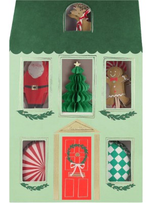 Meri Meri - Festive House Cupcake Kit - Yeni Yıl Evi Cupcake Kit (24'lü)