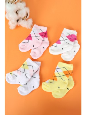 Pamuklu 6'lı Yenidoğan Bebek Kışlık Havlu Çorap