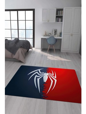 Doruklar Home Collection Kaymaz Taban Makinada Yıkanabilir Dijital Baskı Spiderman Desenli Genç ve Çocuk Odası Halısı Dot Taban Hal