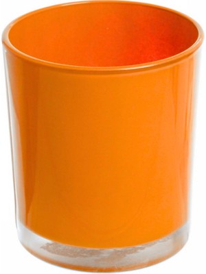 Turuncu Pastel Renk Cam Mumluk - Iç Boyama - Doluma Uygun