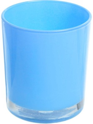 Açık Mavi Pastel Renk Cam Mumluk - Iç Boyama - Doluma Uygun