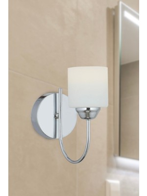 Esila Krom Kaplamalı Duvar Lambası Yatak Odası-Yatak Başı-Banyo Için Modern Aplik