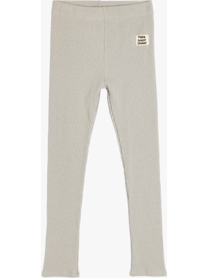 Koton Beli Lastikli Etiket Detaylı Pamuklu Basic Tayt