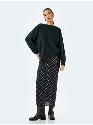 Koton Pamuklu Bisiklet Yaka Uzun Kollu Oversize Sweatshirt