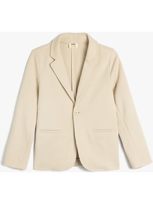 Koton Düğme Detaylı Uzun Kollu Pamuklu Blazer Ceket