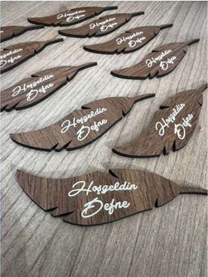 Yaprak Magnet Yeni Doğan Magnet Ahşap Magnet 10 Adet