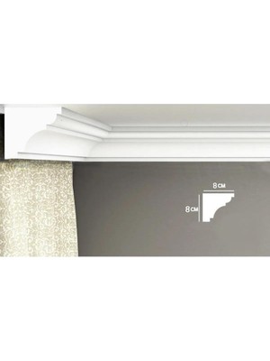 Hazır Korniş Önü Strafor Kartonpiyer Klk-8.7 8*8cm 1 Adet (2 Metre)